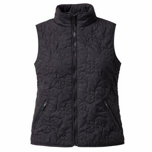 Hanna Andersson Black Quilted Vest Medium Sporty Casual Zipper Pockets